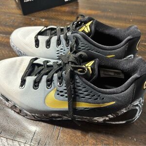Nike boys  Gray and Gold Athletic Shoes Kobe size 5.5